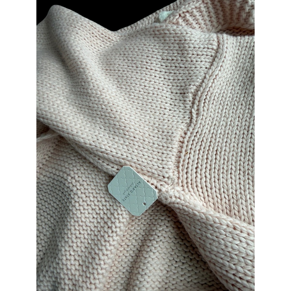 Altar'd State Daisy Flower Chunky Knit Open Front Cardigan Pink XL Coquette - Picture 6 of 10